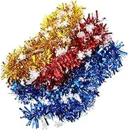 LIFKICH 3Pcs Christmas Garland Stars Dotted Strip Decorations for Tree Holiday Party Supplies Bright Colors for Home Office Restaurant and Festive Events