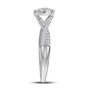 14k White Gold Round Diamond Solitaire Bridal Engagement Ring 1/3 Cttw (Certified)
