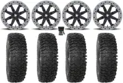 MSA Lok2 Bdlk 15" Wheels Bk 33" RC500S Sticky Tires Can-Am Commander Maverick