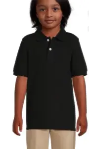 Wonder Nation Boys Short Sleeve Polo, Black Sz XS 4/5