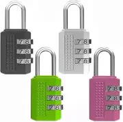 4 Pack Combination Lock for Locker 3 Digit Outdoor Combination Padlock Resettabl
