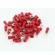 A● 74pcsSVS1.25-4Fork Spade Insulated WiringTerminal Connector Red for AWG 22-16
