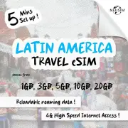 NeuSIM LATAM eSIM 1-3GB Data - 14 Destinations | Same Day DELIVERY!