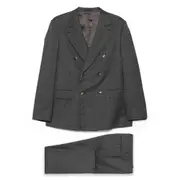 [Caruso] Caruso Double-breasted Checked Suit 48 IT GREY