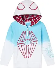 [Marvel] Spider-Man Fleece Matching Family Zip Up Cosplay Hoodie Toddler to Adult Sizes (2T - 2XL), White, Spider Gwen, Girls, 3 Years