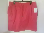 CROFT & BARROW ELASTIC DRAWSTRING WAIST MAUVE COTTON SKIRT - SIZE LARGE - NWT