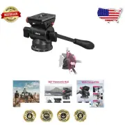 Mini Pan Tilt Tripod Fluid Head with Quick Release Plate for Lightweight Cameras