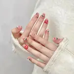 【純手工💅】純手工 草莓甜心 可愛風 穿戴甲 美甲 成品 美甲貼片 氣質 裸粉 顯白小紅書爆款 美甲貼片