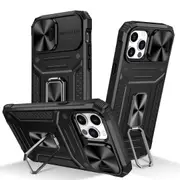MCC Shockproof iPhone 12 Pro Heavy Duty Case Lens Cover Apple Ring Holder [Black]