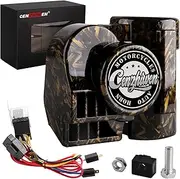 Air horn for trucks, the compact snail electric train horn, the 12V 150db super speaker car horn with wiring harness, and is applicable to any 12V vehicle, truck, motorcycle（Brown diy)