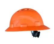 Hi Viz Orange Full Brim Hard Hat with with Fas-trac Suspension