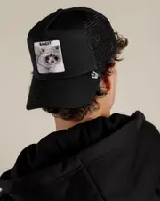 [Goorin Bros] Goorin Bros Men's The Bandit Trucker Cap in Black One Size Black