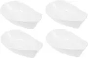 LALADEFIEE 4pcs Ceramic Spoon Holders White Spoon Rests for Kitchen Counter Stovetop Dining Space Saving Utensil Stands for Home Restaurant Use Easy to Clean