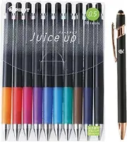 Juice up 04 Pilot 05 Retractable Gel Ink Pen 0.5mm Extra Fine Point 10 Color Set (LJP-20S5-10C) With Kanji LOVE Sticker Black,Red, Blue, Blue Green, ?range, Pink, Violet, Light Brown 4.2*4.48*0.47 in