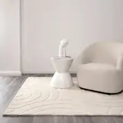Les Nomades Ellipse Cream Wool Rug