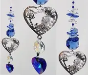 Silver Butterfly Heart Crystal Suncatcher gift, suncatchers made in Australia