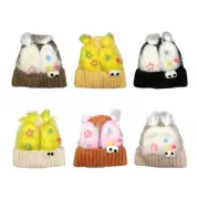 Handmade Winter Beanie Hat Knit Hat with Cartoon Big Eyes Design Ski Walking Hat