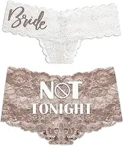 [RhinestoneSash] Funny Bachelorette Party Gifts - Wedding Night Lingerie - Sexy Bride Panties