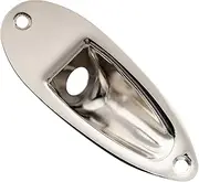 Musiclily Pro 10mm Steel Boat Shape Jack Ferrule Plate for Strat Style Electric Guitar, Nickel
