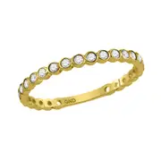 10k Yellow Gold Round Diamond Bezel Set Stackable Band 1/5 Cttw