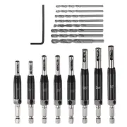 16Pcs Self Centering Drill Bit Set 5/64" - 1/4" Door Hinge Drill Bits Tool DIY