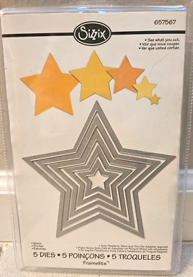 Sizzix Stars Framelits die set ~NEW~ 657567