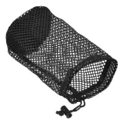 8.7"x5.1" Nylon Mesh Net Bag Drawstring Pouch for Golf Ball Storage Black