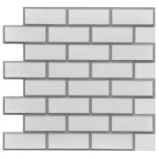 Dundee Deco Decorative Wall Paneling 23.43"Hx23.43"W Grey White Faux Brick Pvc