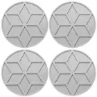 4Pcs Silicone Trivets Mats 4" Round Hot Pot Holders(Light Grey)