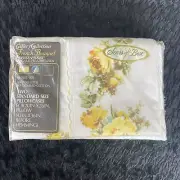 Vintage Sears French Bouquet Yellow Floral Set Of 2 Standard Pillowcases
