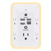 Outlet Extender with Night Light, Multi Plug Outlet, USB Wall Charger Surge P...