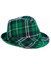 Green Tartan St Patricks Fedora Hat