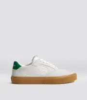 Men's Smoke White Suede and Gum Sole Low Top Sneakers | Naioca