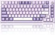 MageGee SKY81 75% Mechanical Gaming Keyboard, Gasket Hot Swappable Wired Custom Creamy Keyboard with 5-Layer Sound Dampening, Knob Control, RGB Backlit, NKRO for Win/Mac (Violet, Violet Switch)