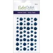 5 Pack Eyelet Outlet Adhesive-Back Enamel Dots 54/Pkg-Glitter Blue EN54-E19B