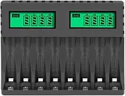Voniecop Battery Charger LCD Display Smart Intelligent 8-Slot Chargers for AA/AAA NiCd NiMh Rechargeable Batteries AA AAA Charger