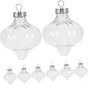 8pcs Clear Plastic Fillable Ball Ornaments Transparent Xmas Tree Hanging Decor for Christmas Decorations DIY Crafts and Party Props