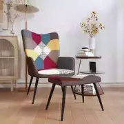 NNEVL Relaxing Chair with a Stool Patchwork Fabric