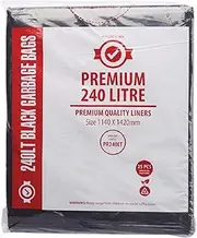 Jantex Premium Garbage Bag, 240 Litre, Black (Pack of 25)