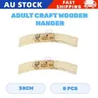 8 PCS 38CM Adult Craft Wooden Hanger Home Wardrobe Craft Coat Clothes Hook DIY