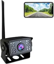 MEFESE Wireless Backup Camera, 1080P 5G WiFi Night Vision Rear View Camera for iOS/Android IP67 Waterproof Reverse Camera for Truck Trailer RV Camper