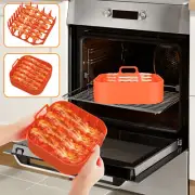 Microwave Bacon Cooker with Tray Silicone Crispy Bacon Maker for Microwave .t