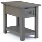 Trent Home Solid Acacia Wood 14 " Rustic Narrow Side Table in Farmhouse Gray