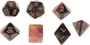 Ronyme 7 Pieces Acrylic Polyhedral Dice Set Table Game Party Games, Pink Purple