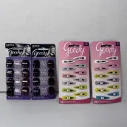 NOS Goody Small Claw Clips 2 Packs Of 12 & Dot Striped Snap Clips 2 Packs Of 12