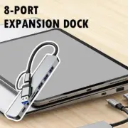 1 to 8 TYPe-C/USB HUB 8-port Expansion Dock Splitter Multi-function Reader Y8I0
