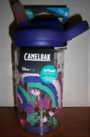 CamelBak Eddy Kids 400ml Water Bottle Child Safe Spill Proof - Rainbow Floral