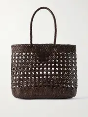 [Dragon Diffusion] Dragon Diffusion - Eclipse Woven Leather Tote - Dark brown - One size One size Brown