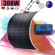 12V 300W Solar Panel Kit Mono Flexible Caravan Boat 30A Controller Charging USB