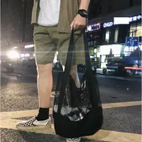 在飛比找蝦皮購物優惠-P10210 韓國直送 網狀帆布包 托特包 側背包 購物袋 